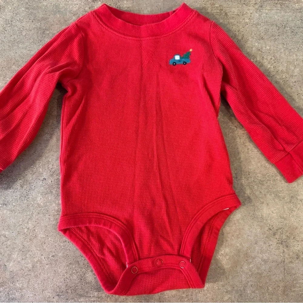 Carter's - Size 12 Month Red Bodysuit with Christmas Design